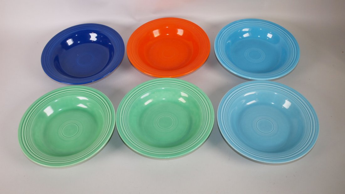 Fiesta deep plate group:  lot of 6 mixed colors (1 of 1)
