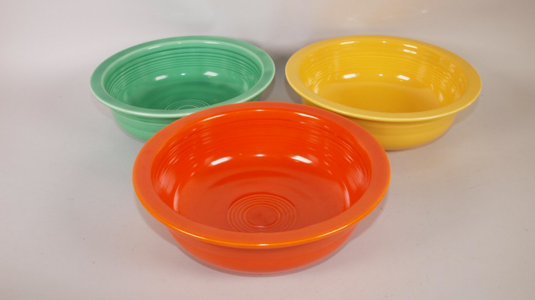 Fiesta 8 1/2" nappy bowl group:  red, green, yellow (1 of 1)