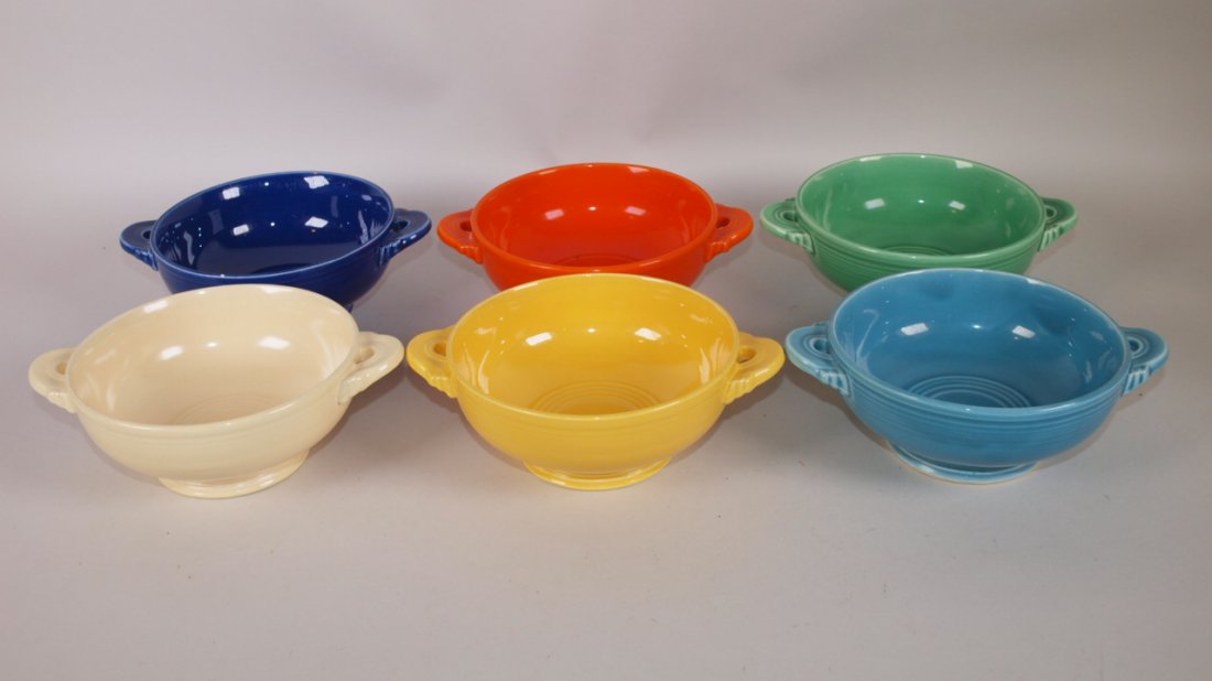 Fiesta cream soup group:  all 6 original colors, nick (1 of 1)