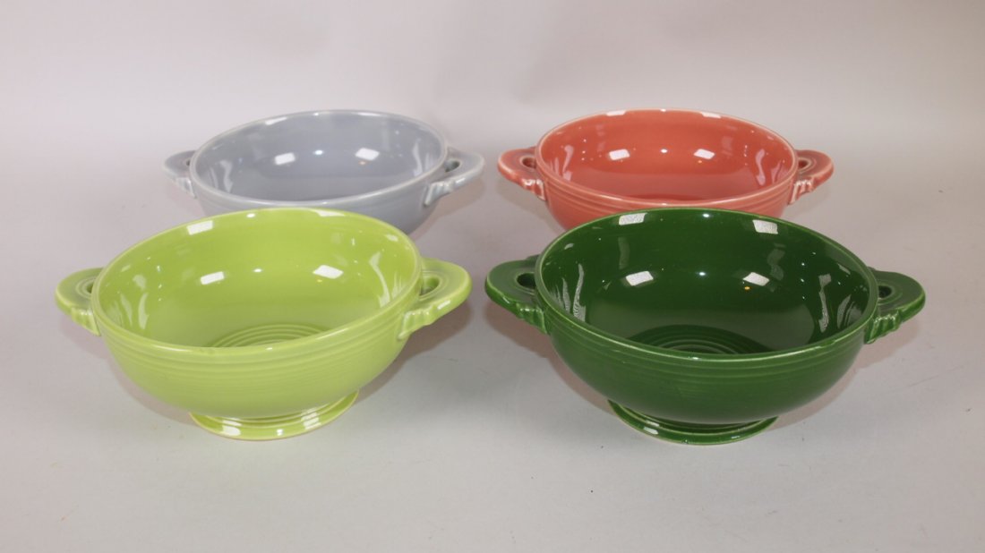 Fiesta cream soup group:  rose, gray, chartreuse, & (1 of 1)