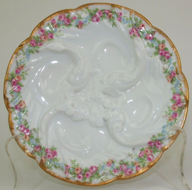 Charles Haviland 4 well porcelain oyster plate with (1 of 1)