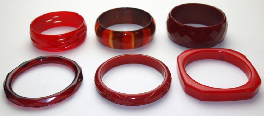 Bakelite lot of 6 bangle bracelets (1 of 1)