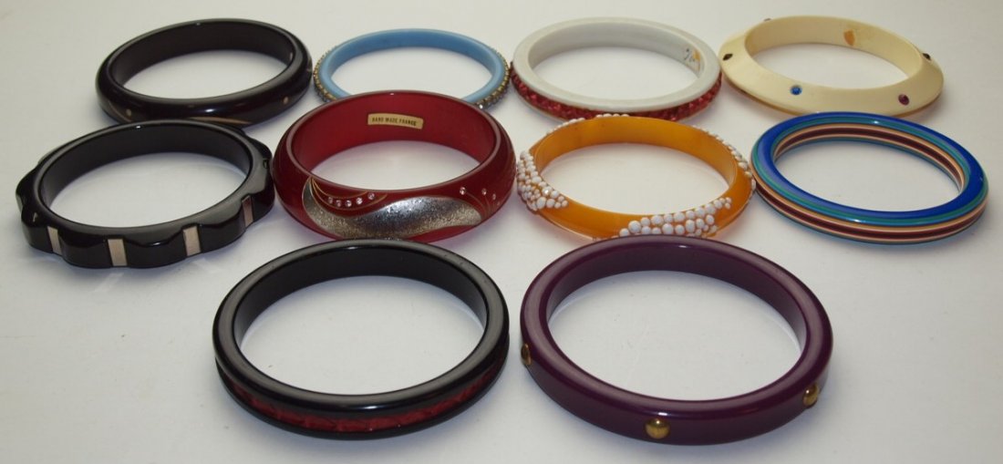 Bakelite lot of 10 bangle bracelets (1 of 1)