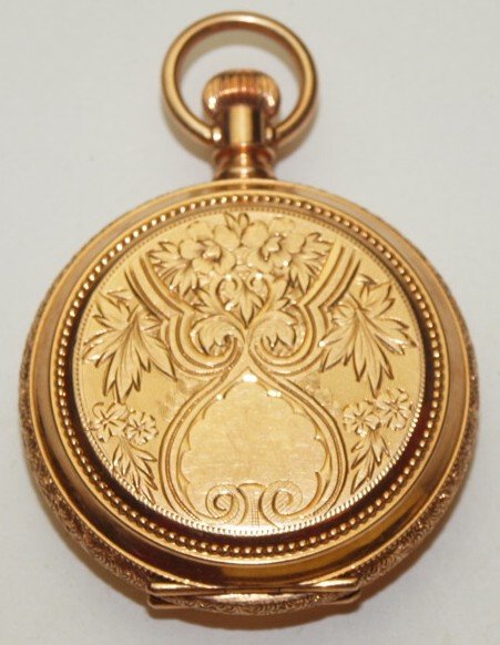 Waltham 14K yellow gold hutner case pocket watch, 3/0s, (1 of 2)