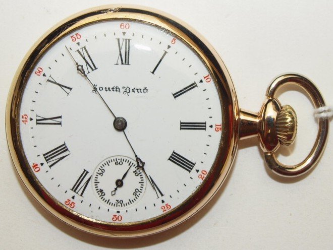 South Bend 7j, 16s, o.f. pocket watch with South Bend (1 of 1)