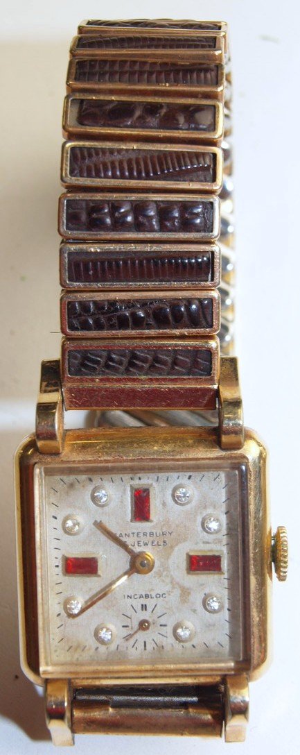 Canterbury 17j, mens wrist watch with diamonds & rubies: Canterbury 17j, mens wrist watch with diamonds & rubies