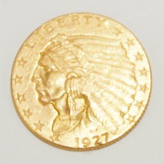 1927 $2 1/2 Indian gold piece (1 of 1)