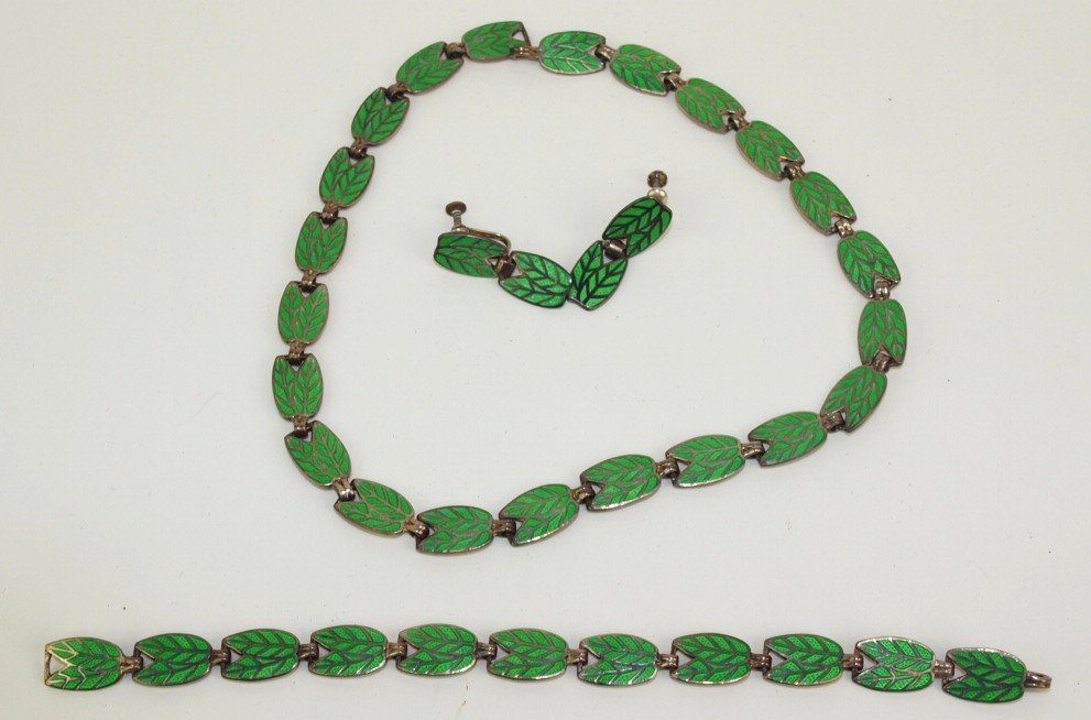 Margot de Taxco sterling silver enamel necklace, (1 of 1)
