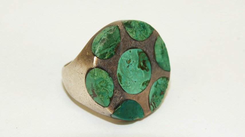 Margot de Taxco sterling silver  & malachite ring (1 of 1)