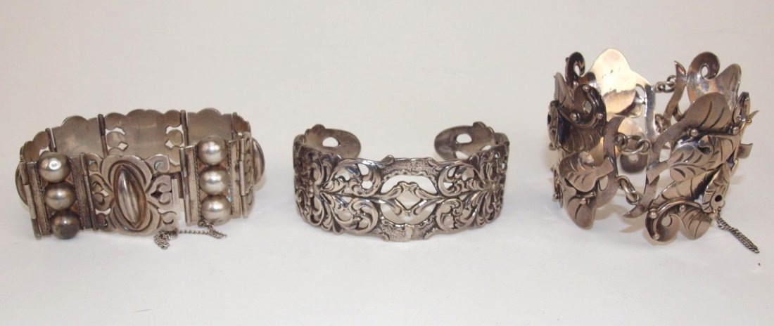 Sterling silver lot of 3 bracelets, 5.36 oz (1 of 1)