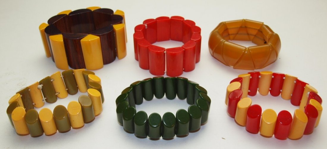 Bakelite lot of 6 stretch bracelets (1 of 1)