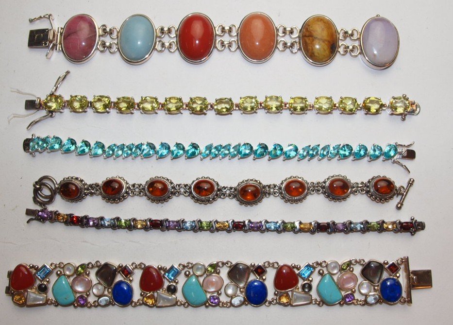Sterling silver lot of 6 bracelets (1 of 1)