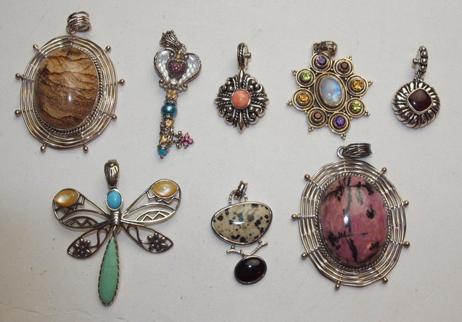 Sterling silver lot of 7 pendants (1 of 1)