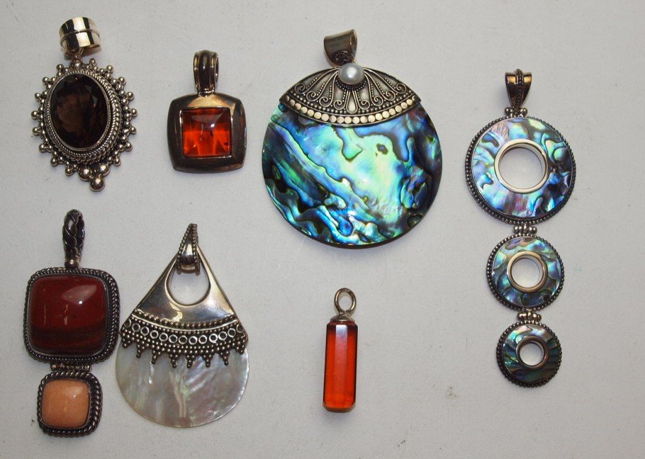 Sterling silver lot of 7 pendants (1 of 1)