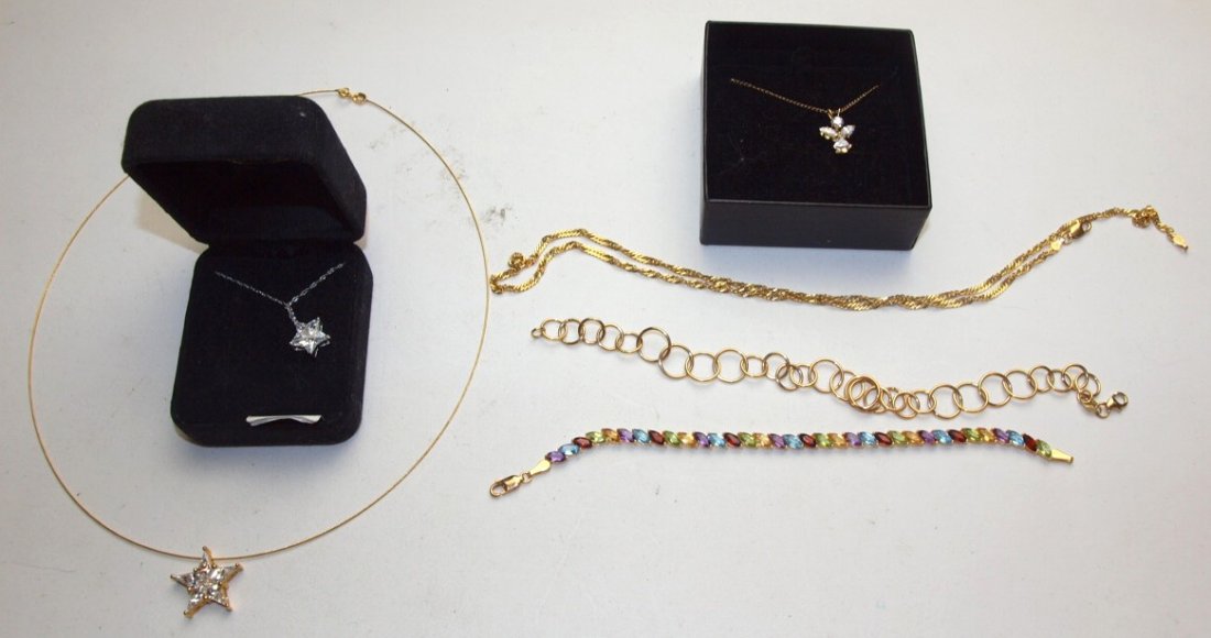 14K and 10K gold lot of 4 necklaces, & 2 bracelets (1 of 1)