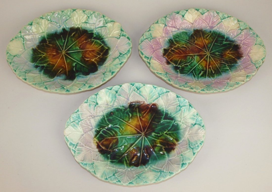 Majolica lot of 3 platters, various conditions (1 of 1)