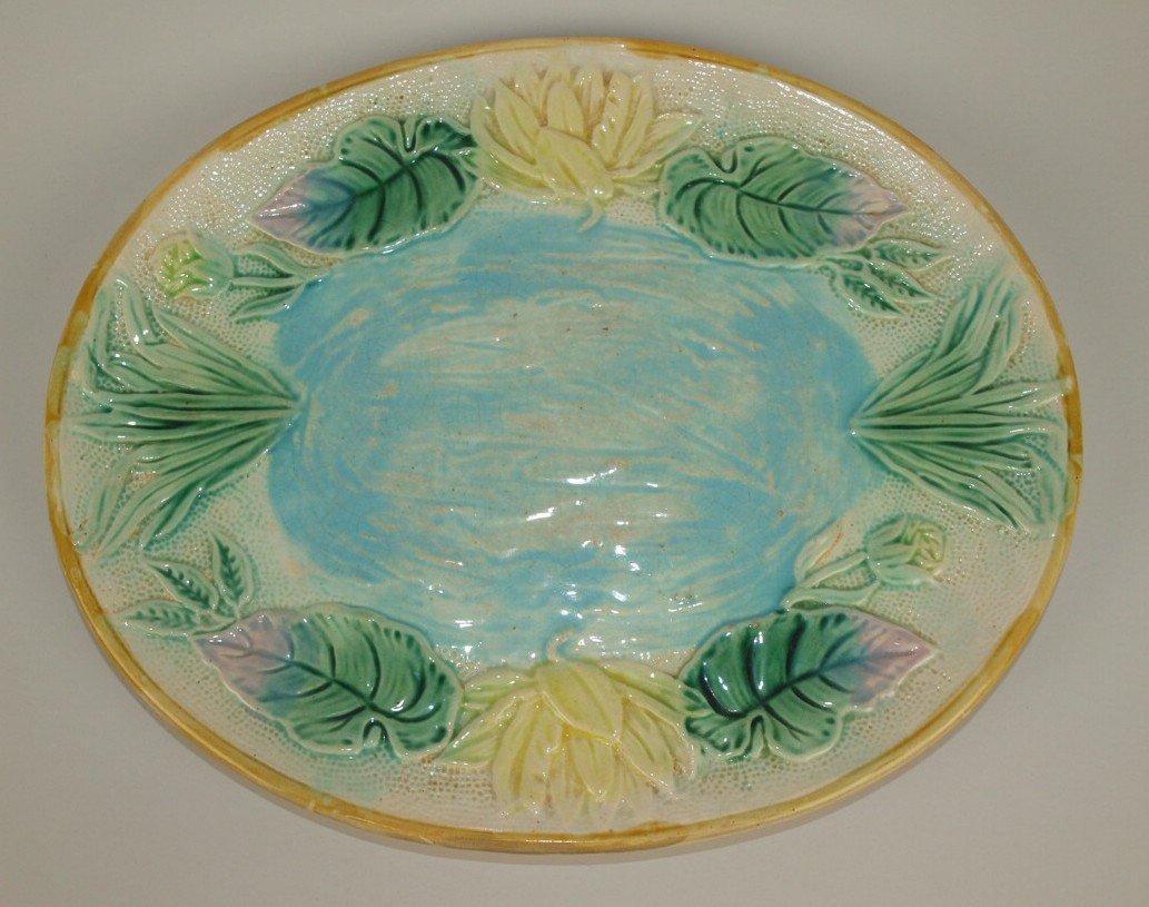 Majolica Samuel Lear water lily pitcher (1 of 1)