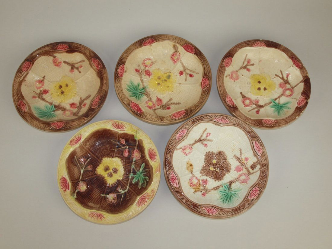 Majolica lot of 5 plates, various conditions (1 of 1)