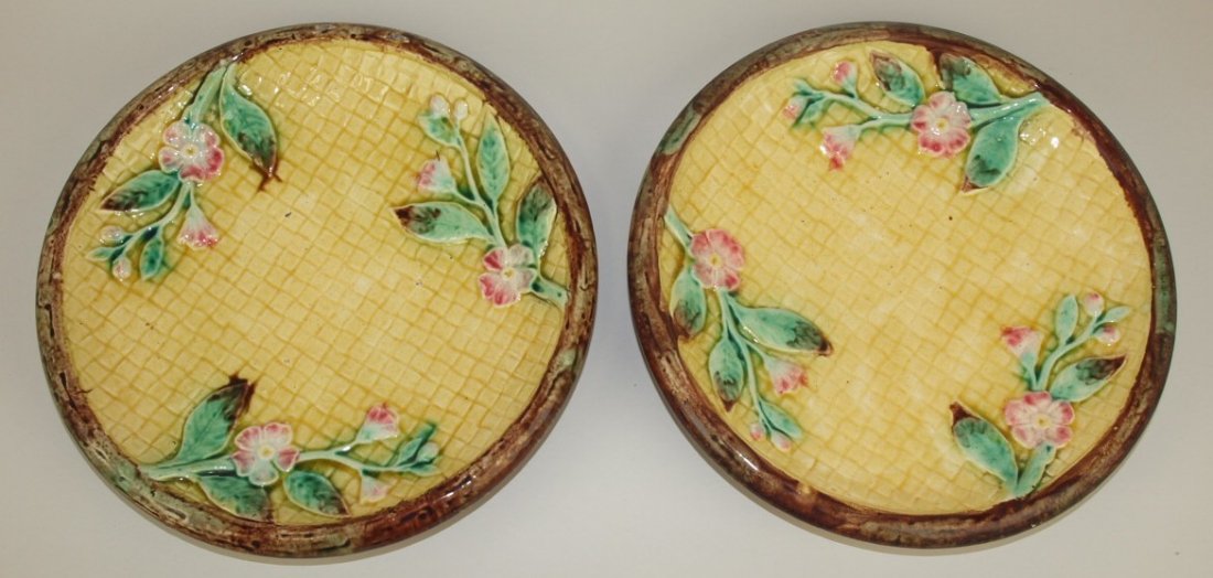 Majolica pair of rustic round platters, 10 1/2" (1 of 1)