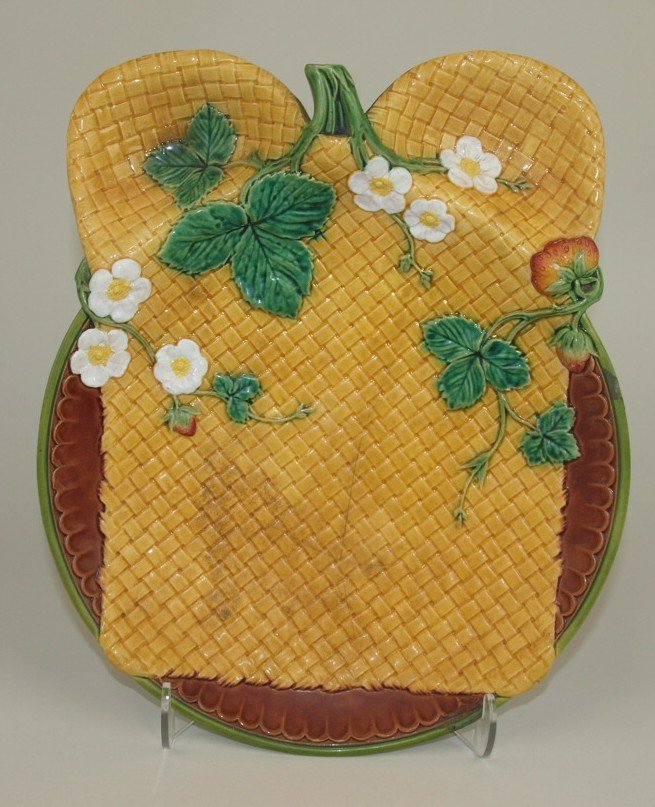 Minton Majolica strawberry server, 11" x 9 1/4", (1 of 1)