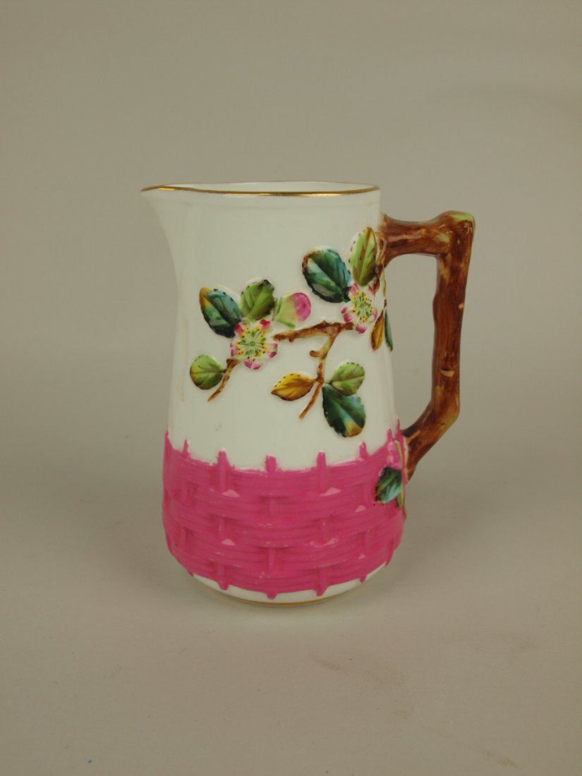 George Jones porcelain apple blossom pitcher with pink (1 of 1)