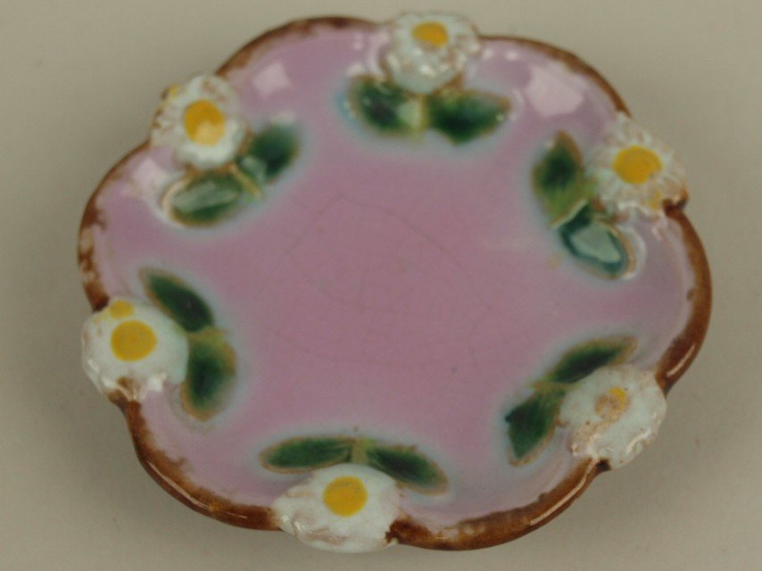 George Jones pink daisy butter pat (1 of 1)