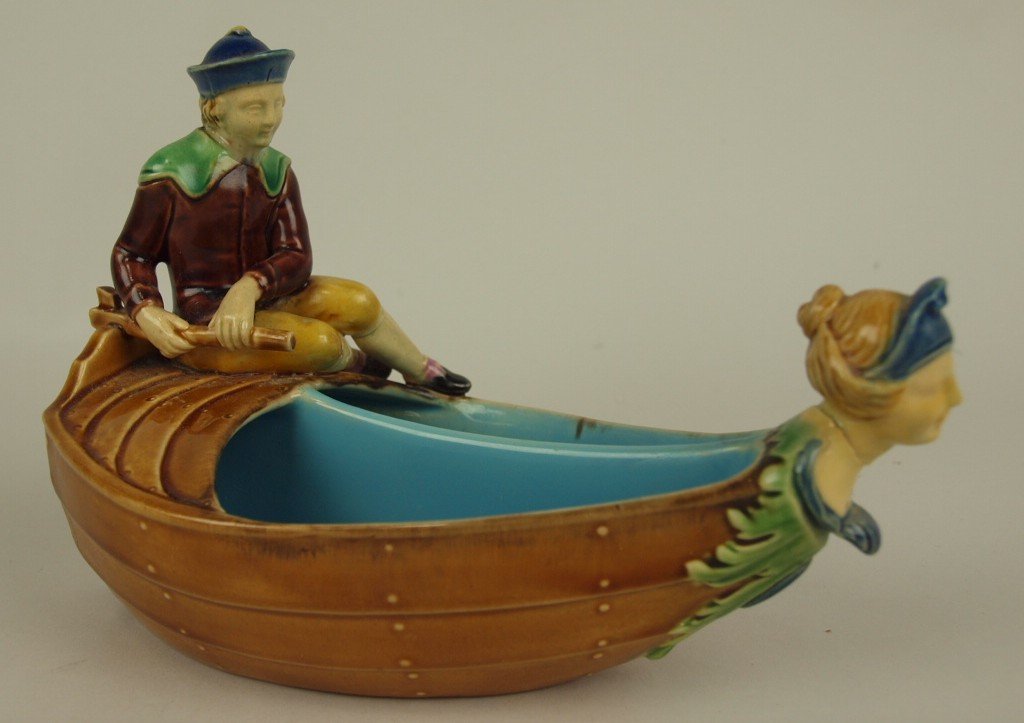 Minton Majolica two part figural boat spoon warmer 6 (1 of 1)