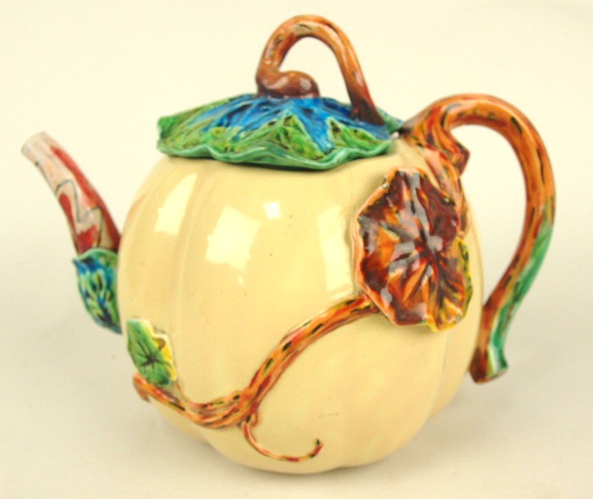 Royal Worcester figural teapot in form of a melon, (1 of 1)