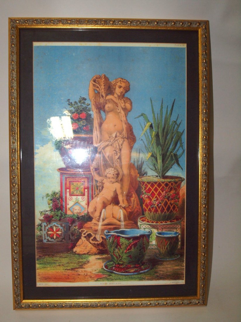 Framed print of Minton water fountain: Framed print of Minton water fountain