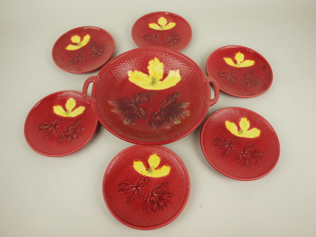 German Majolica 7 piece dessert set (1 of 1)