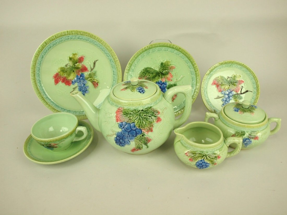 Majolica lot of 62 piece Black Forest Pottery Germany (1 of 2)