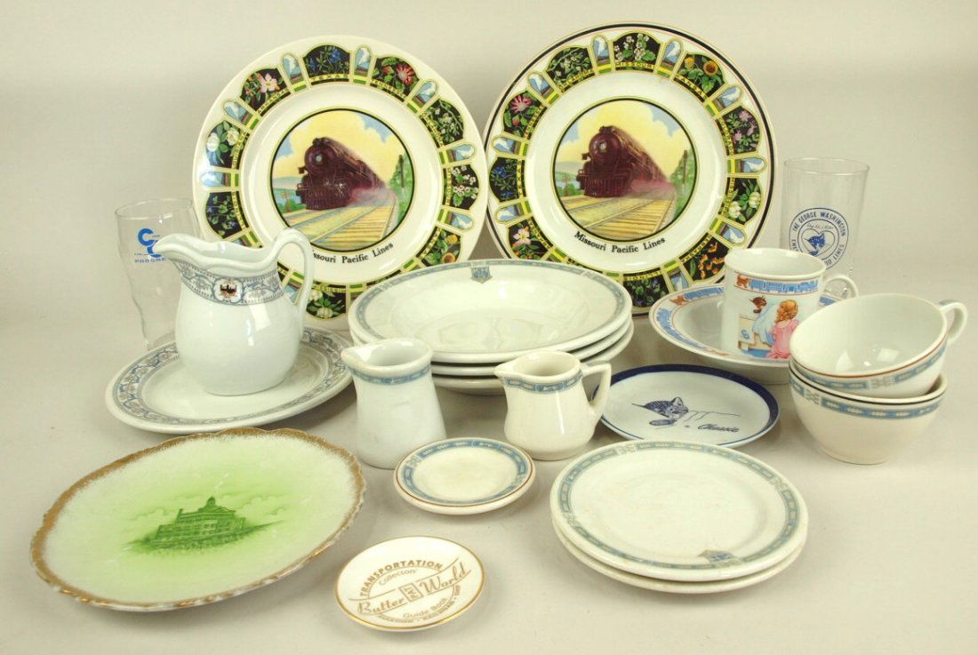 Railroad dining car china lot of 21 assorted pieces: (1 of 1)