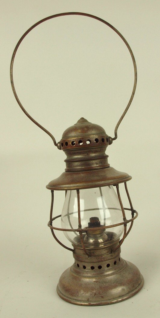 Nickle over brass railroad presentation lantern, clear (1 of 1)