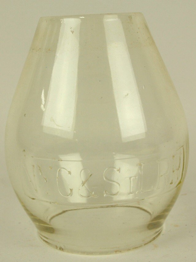 Tall clear railroad lantern globe embossed NYC&STL RR (1 of 1)