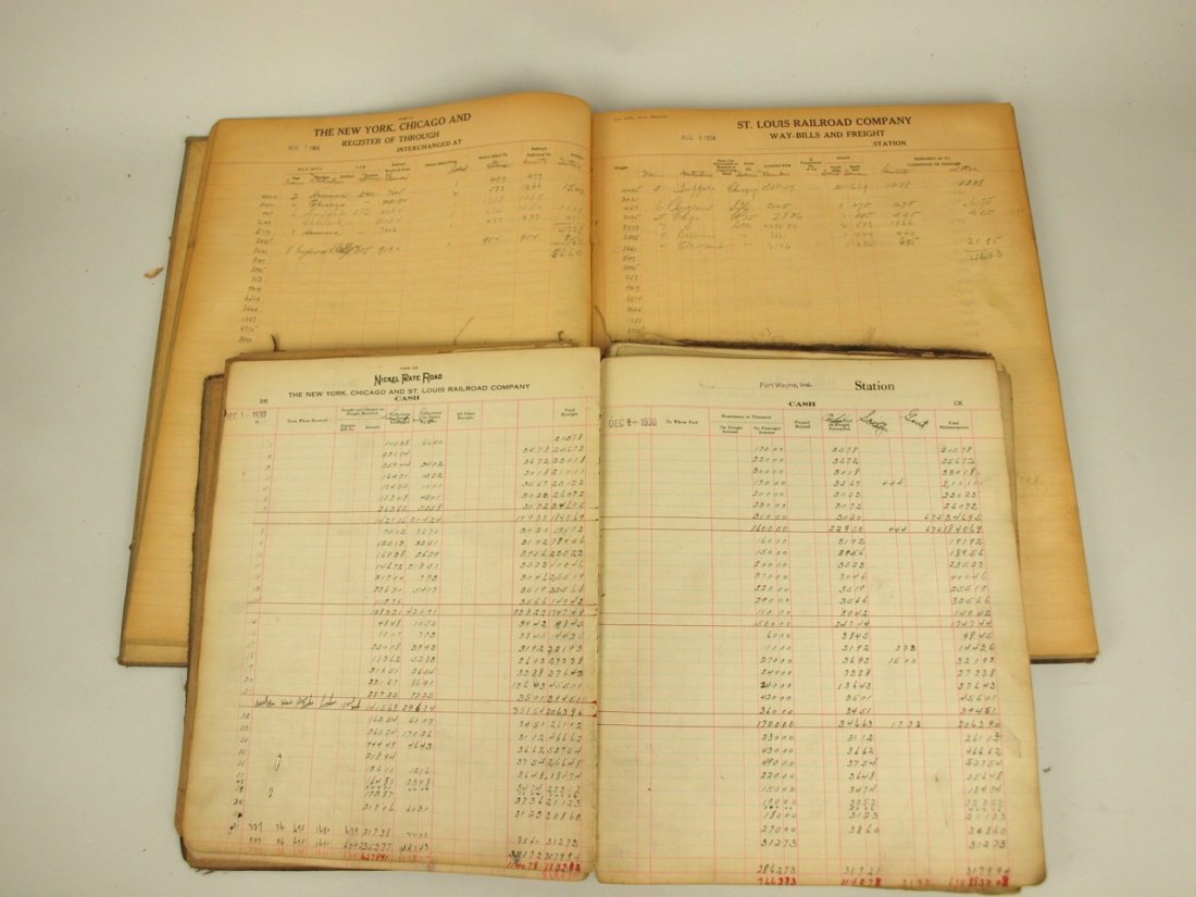 Box of railroad ledger books from Fort Wayne, Indiana, (1 of 1)