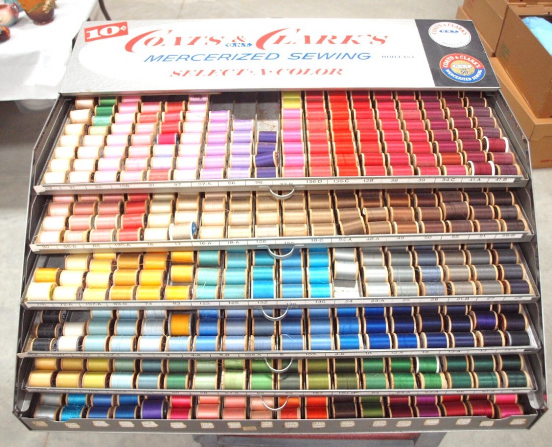 Coats & Clark's select-a-color spool thread metal (1 of 5)