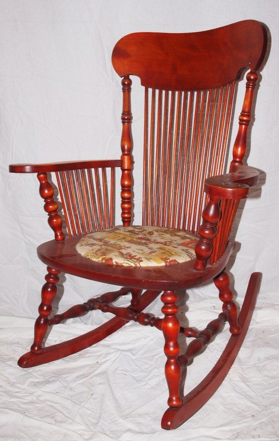 Maple spindle back & side arm rocker: Maple spindle back & side arm rocker