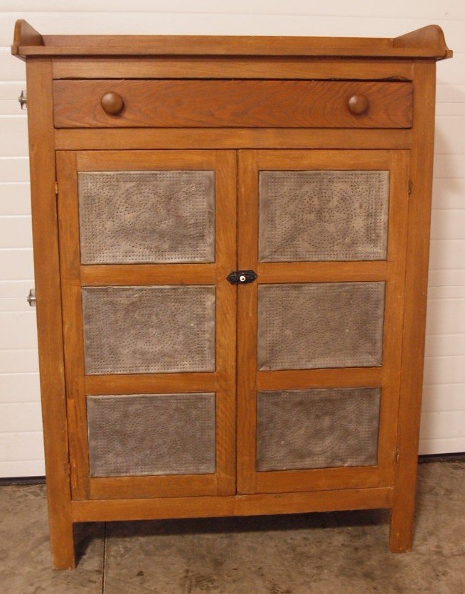 Poplar 2 door pie safe with six pierced tin panels and May 25, 2016