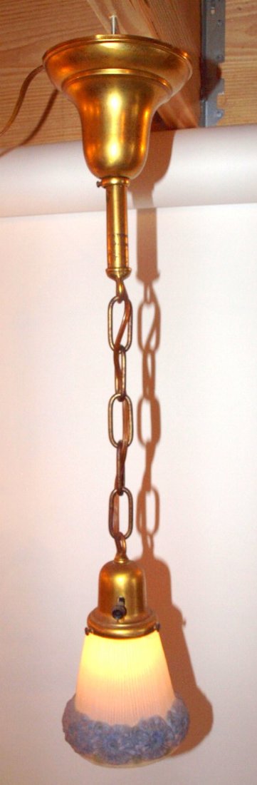 Brass single hall light with shade (1 of 1)