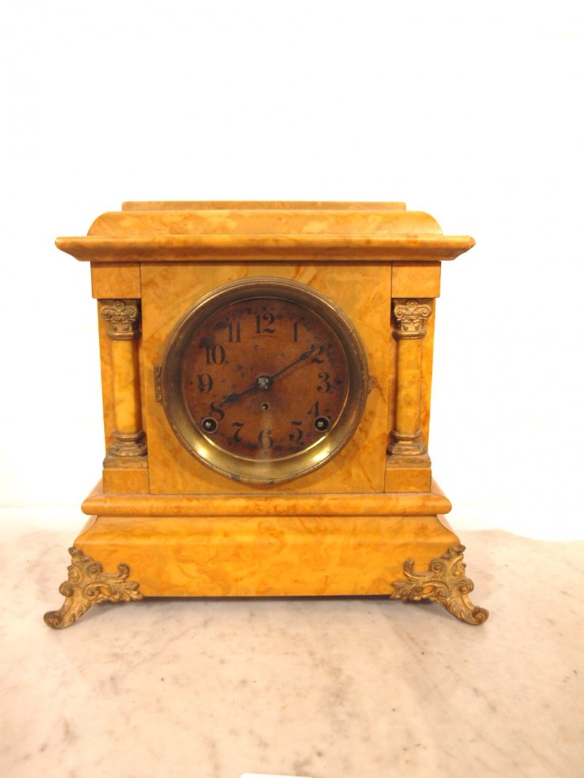 Seth Thomas mantle clock with marble style finish (1 of 1)