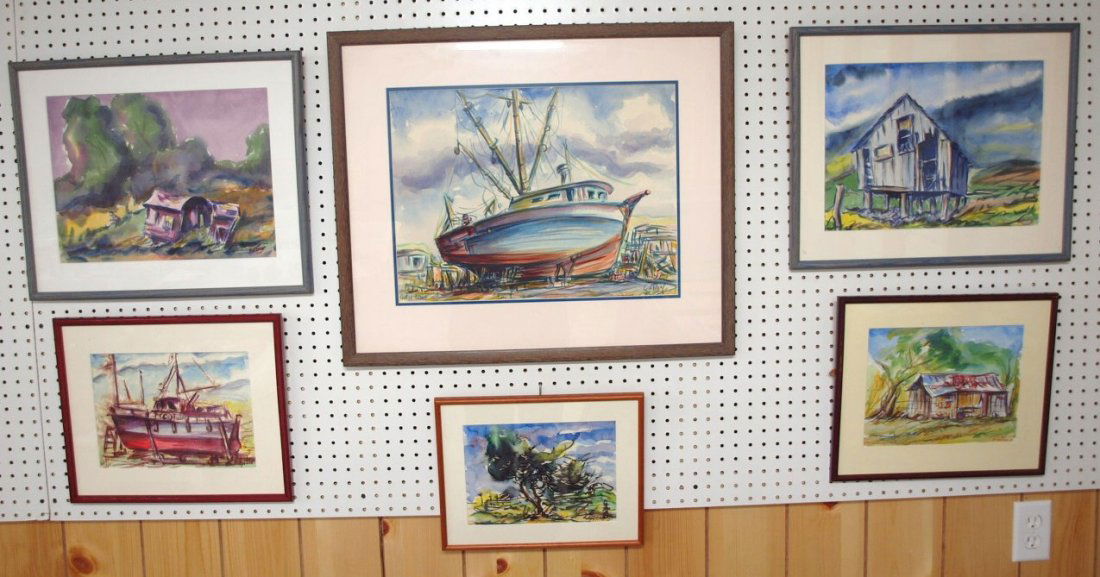 Epstein lot of 6 watercolors, dated 1989-92, 20" x 15", (1 of 7)