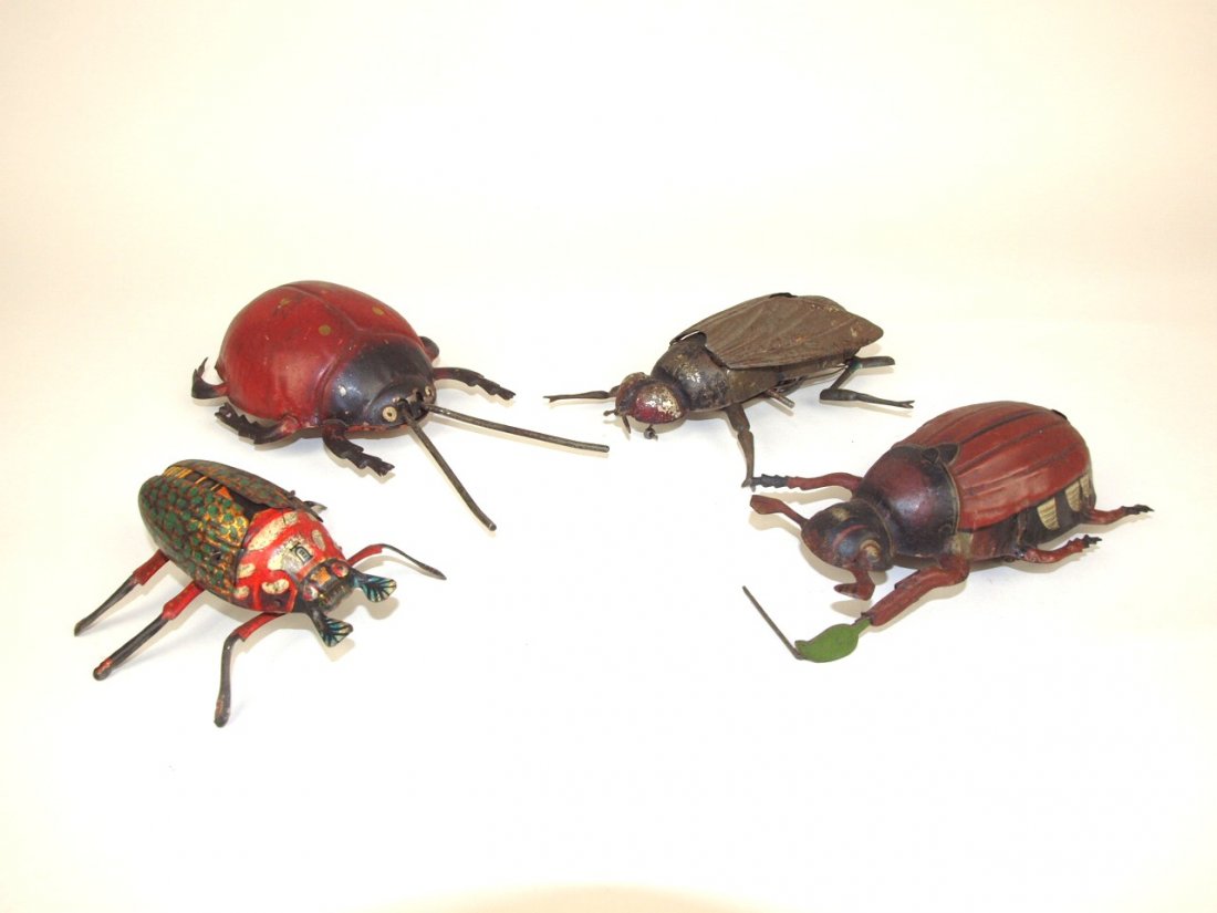 Lot of 4 tin lithograph bug windup toys: S. Gunthermann (1 of 5)