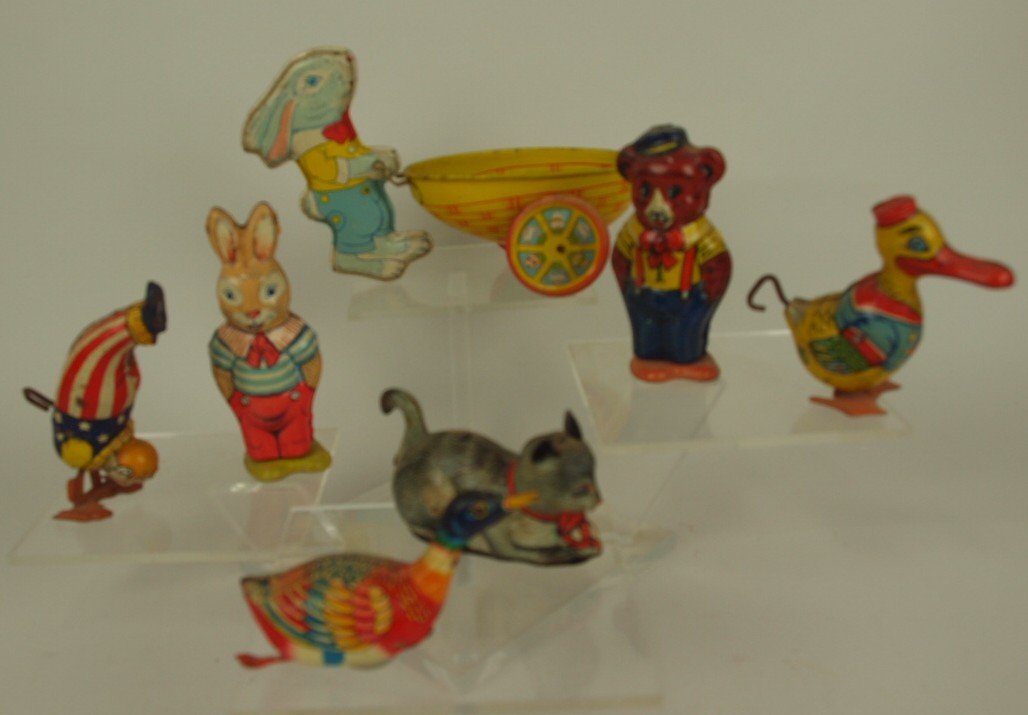 Lot of 7 tim lithograph toys- Chein - rabbit with egg (1 of 1)