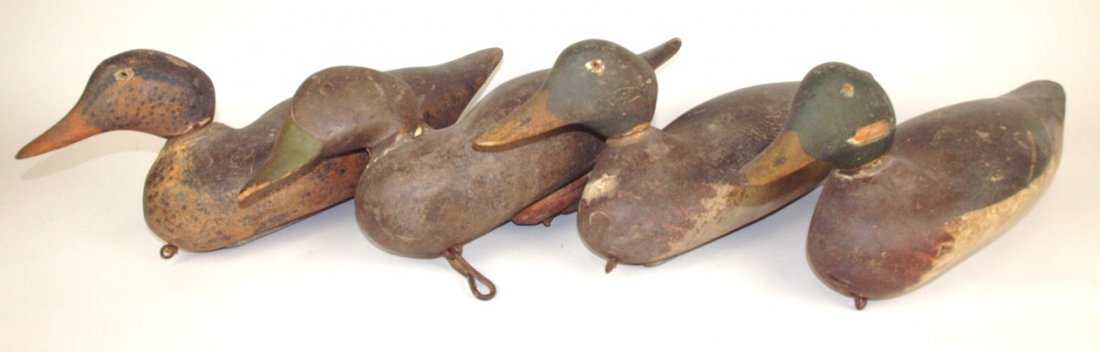 Lot of 4 wooden duck decoys (1 of 2)