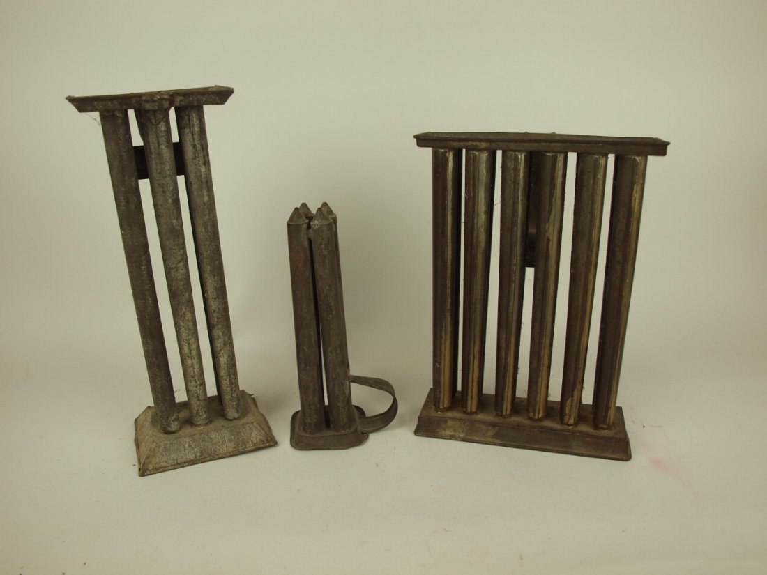 Lot of 3 tin candle molds: 12, 6, & 4 place (1 of 1)