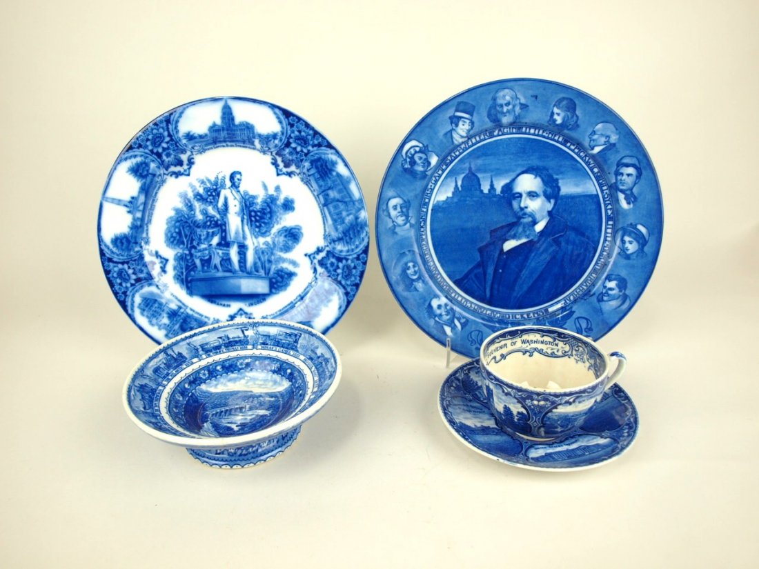 Wedgwood flow blue Abraham Lincoln plate, Royal Doulton (1 of 1)