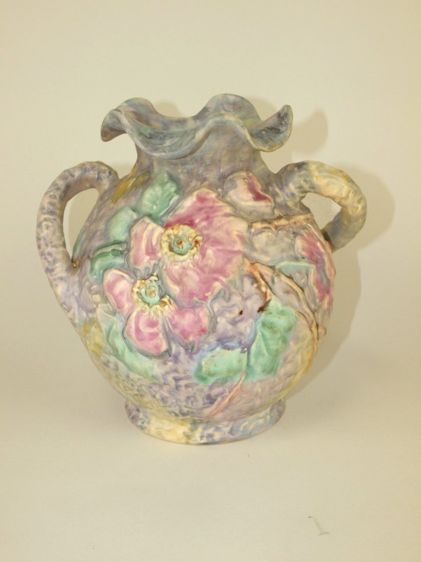 Weller silvertone 8" vase, artist signed Dorothy (1 of 1)