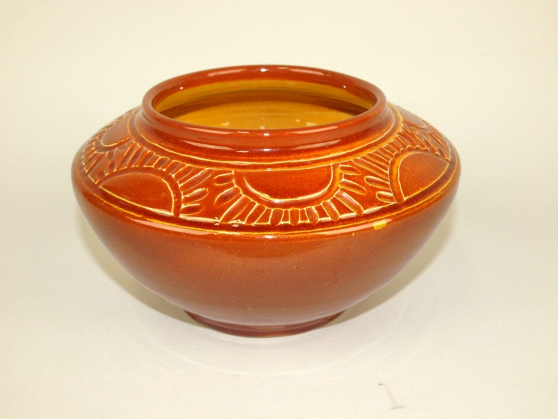 Weller art pottery bowl, vase, hand crafted, one of a (1 of 2)