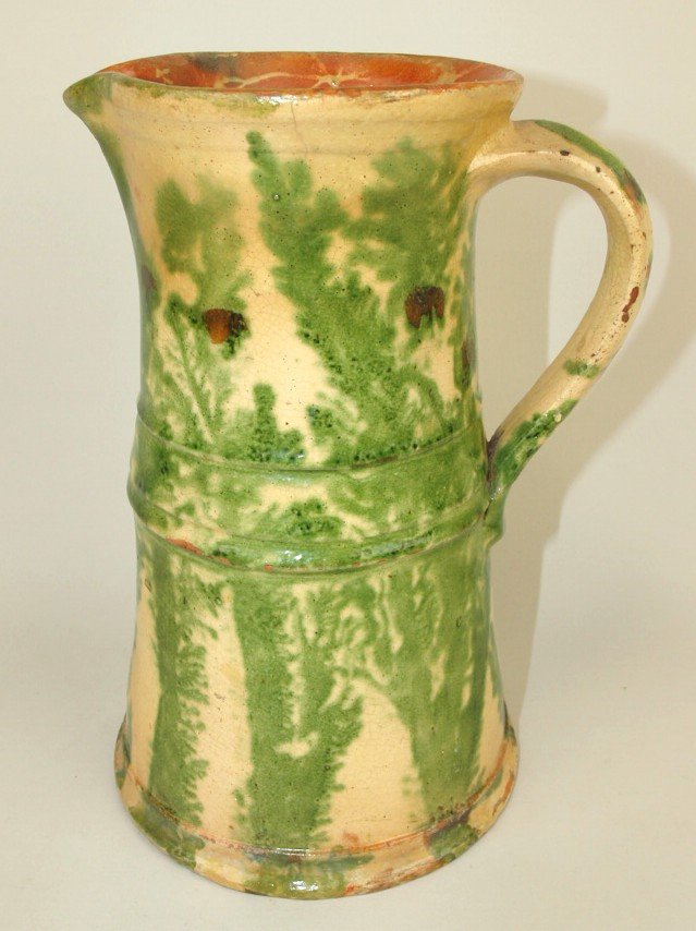 Redware seaweed pitcher, 9 1/2" (1 of 9)