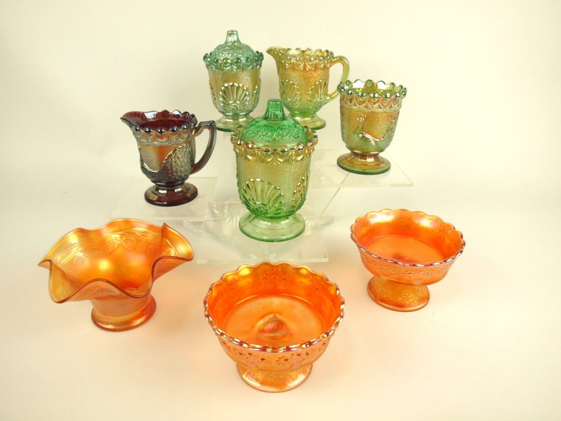 Carnival glass lot of 8 assorted items (1 of 1)